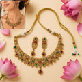 Kundan Necklace Set – Rajwadi Antique Gold Meenakari Choker
