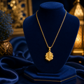 Gold-Plated Divine Lord Ganesha Pendant with Chain for Men & Women | Micro Gold Finish Devotional Necklace