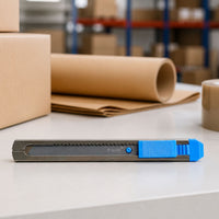 Slim Metal Body Paper Cutter Knife with Snap Off Blade & Lock Slider for Home Office