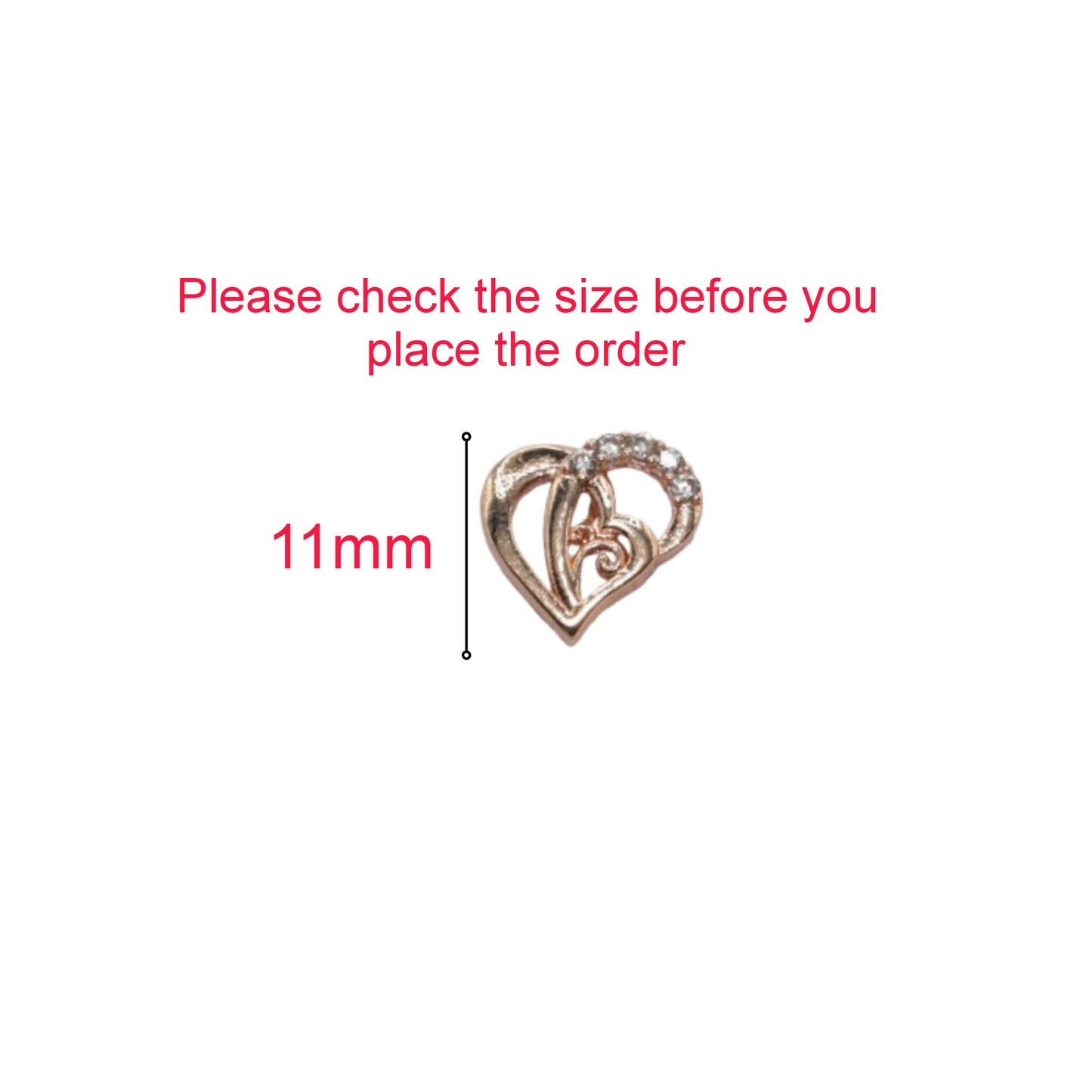 Rose Gold Heart Stud Earrings AD Love & Romantic Jewelry for women and girls