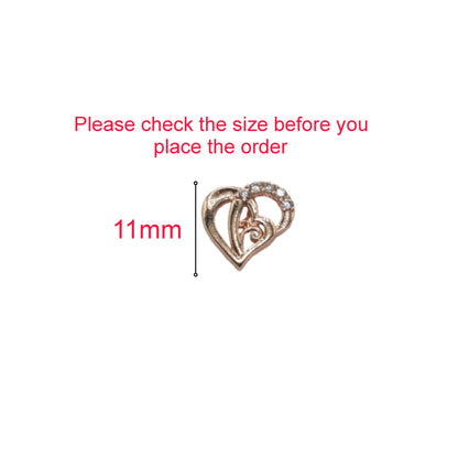 Rose Gold Heart Stud Earrings AD Love & Romantic Jewelry for women and girls
