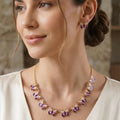 Purple Butterfly Necklace Set – Elegant Gold-Plated Jewellery for Women