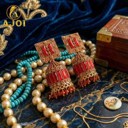 Royal Red Temple Earrings