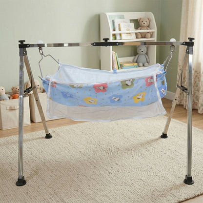 Foldable metal stand for baby hammock cradle, easy to relocate