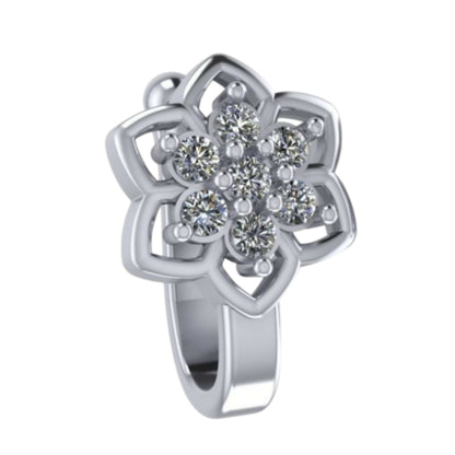 Non-Piercing Nose Pin Set: Gold Dotted & Silver Flower Clip-On