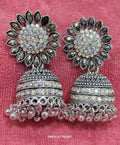 Silver Jhumka Earrings – Lightweight Traditional Oxidized Silver