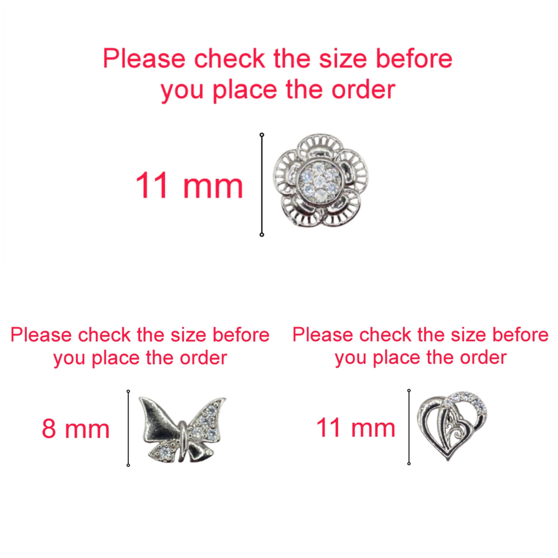 Detailed view of silver open-heart zircon stud earrings with shimmering stones