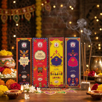 Premium Flora Incense Sticks Combo Pack with 4 Fragrance Variants for Daily Puja & Home Fragrance (4 Packs of 360gm)