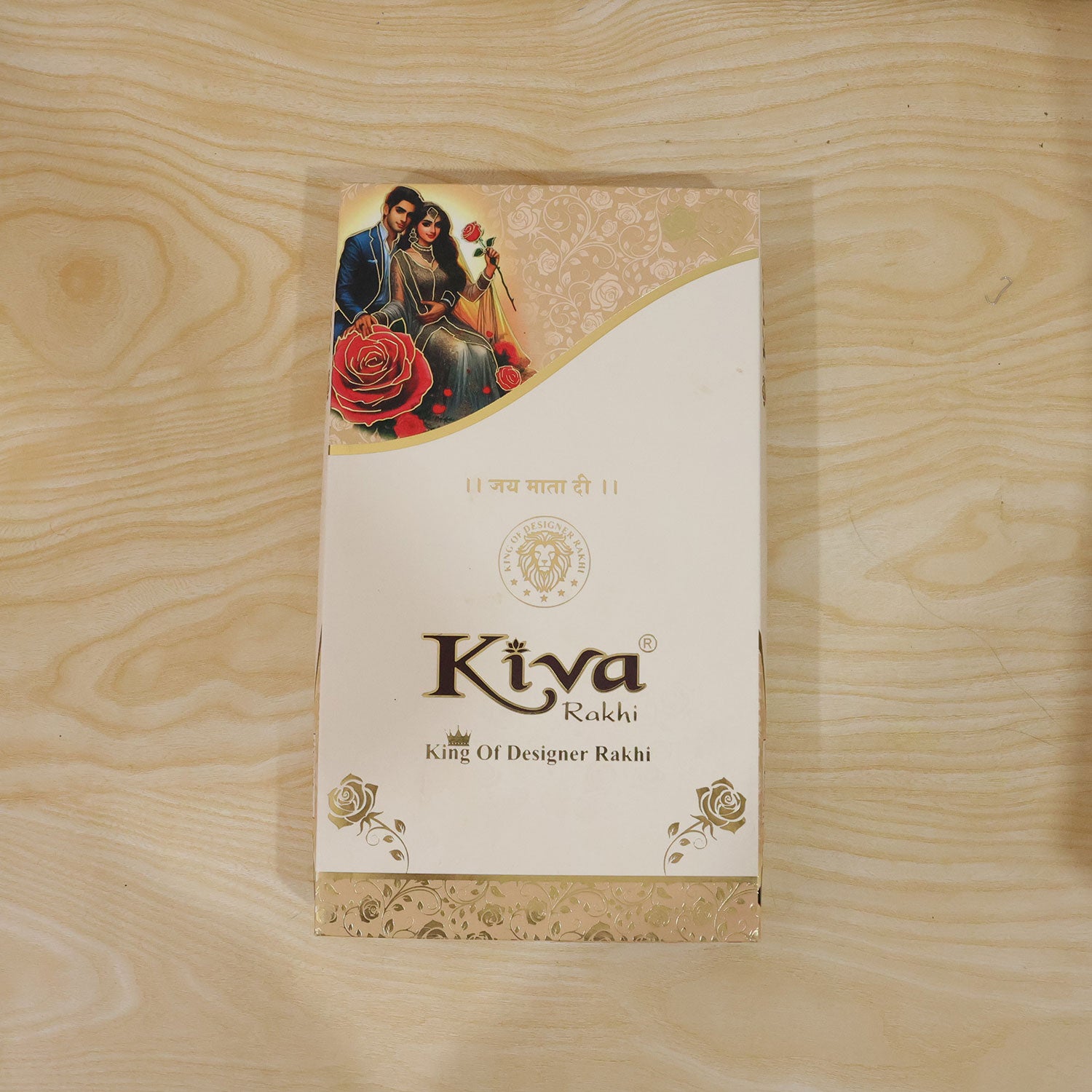 Designer Floral Bhaiya Bhabhi Rakhi with Beads and Adjustable Bracelet