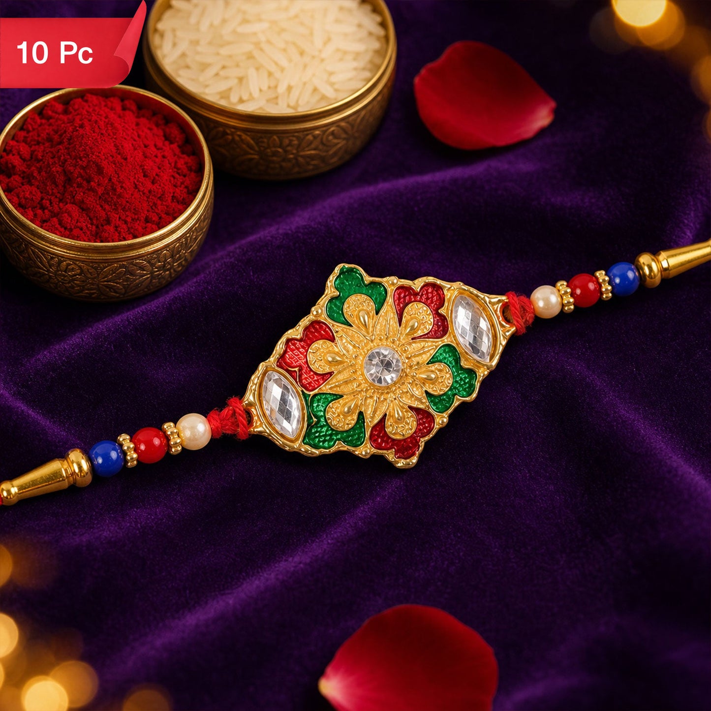 Designer Rakhi Handcrafted Gift for Raksha Bandhan (10pcs)