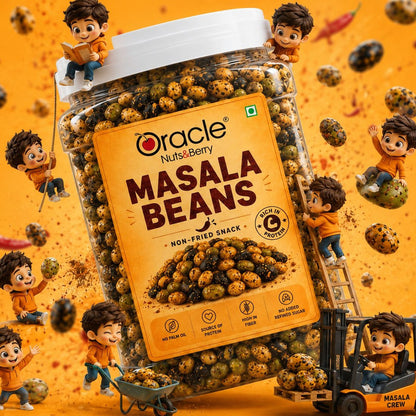 Oracle Masala Beans, Crunchy Spicy Protein-Rich Roasted Healthy Beans Namkeen 400g