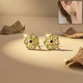 Gold Stud Earrings – Elegant Floral & Geometric Design for Women
