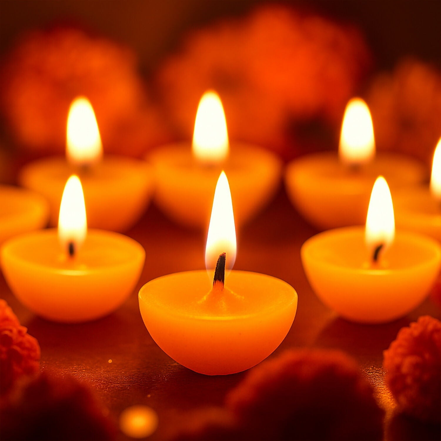 Yellow Wax Diyas for Puja and Decoration (100 gm Pack)