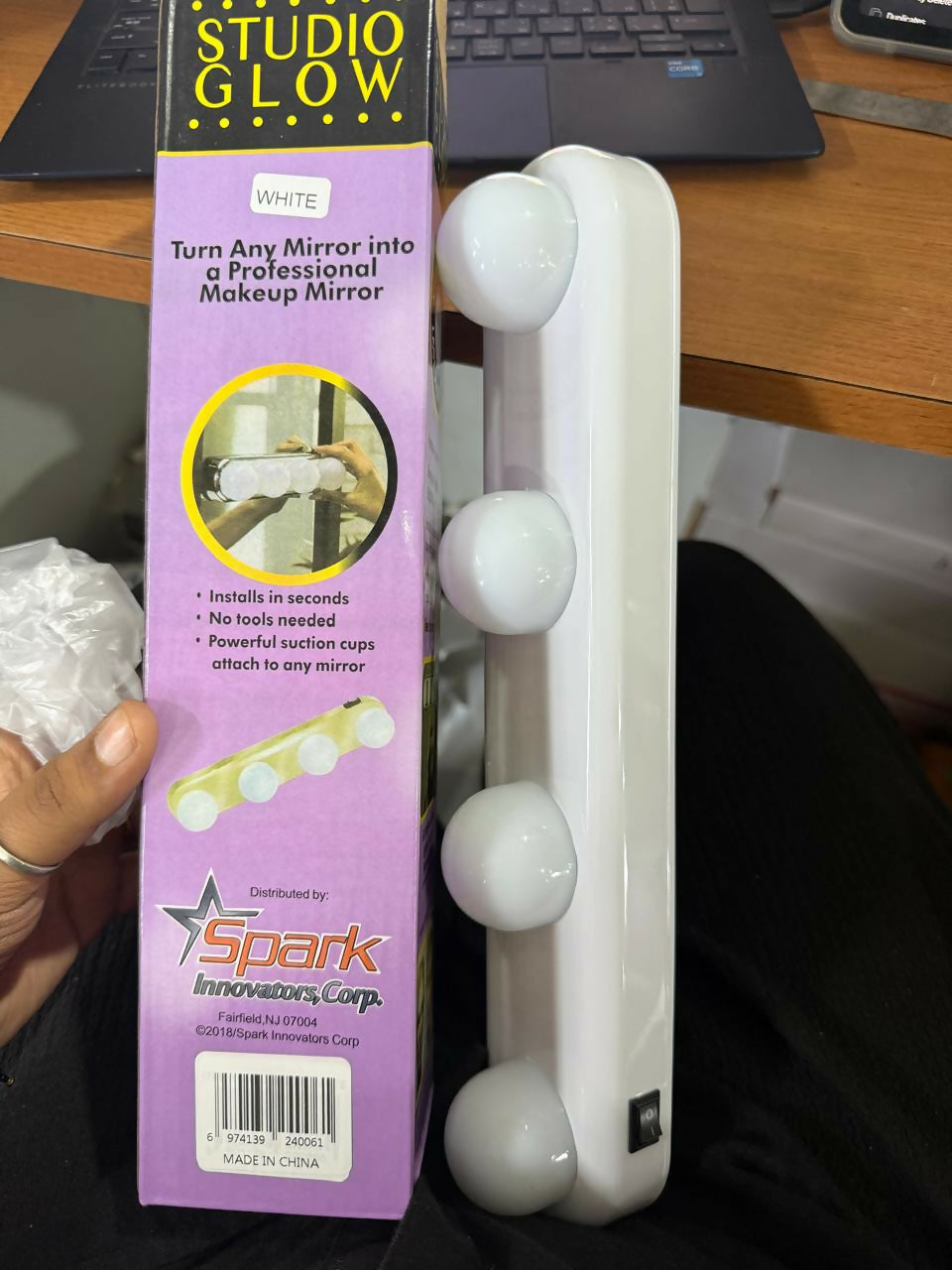 LED Vanity Mirror Light Strip with 4 Bulbs for Makeup, Dressing Table & Bathroom