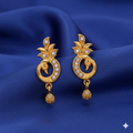 Gold-Plated Peacock Drop Earrings – Elegant Traditional Design