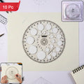 Circle Drawing Template Protractor – Accurate Geometry Stencil (10 Pcs)