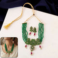 Ethnic Necklace Set – Traditional Green Beaded Jewelry for Festive Looks