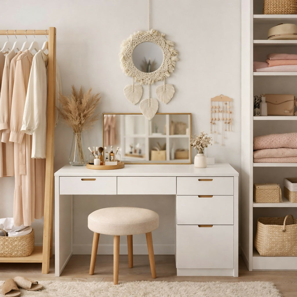 Macrame Wall Mirror Hanging Boho Decorative Mirror with Tassels