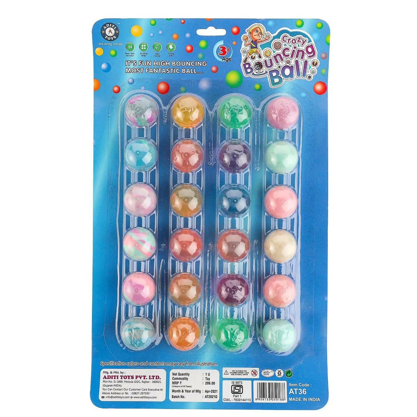 Pack of 24 vibrant bouncing balls designed for kids' active play