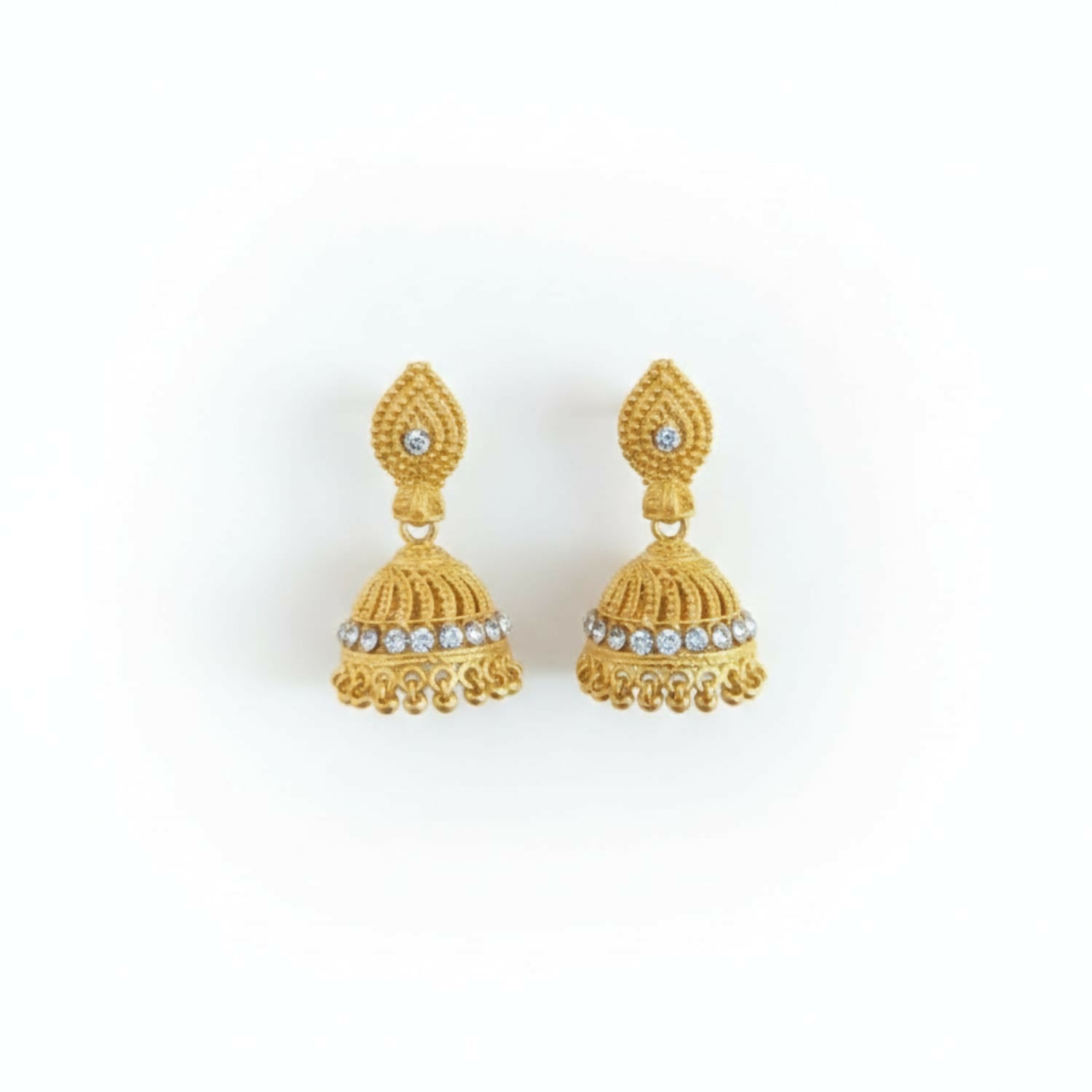 Designer Gold Tone Jhumki | Stylish Traditional Earrings for Girls