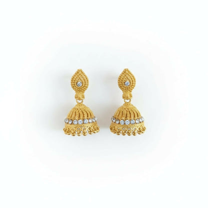 Designer Gold Tone Jhumki | Stylish Traditional Earrings for Girls