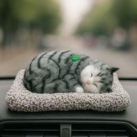 Premium Realistic Sleeping Cat Plush Toy with Soft Cushion