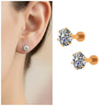 Gold Plated Diamond Stud Earrings – Sparkling Combo Pack of 2