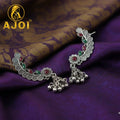 Gemstone Leaf Earrings – Royal Traditional Jhumka Design