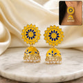 Floral Enamel Jhumka Earrings – Vibrant Traditional Design for Festive Looks