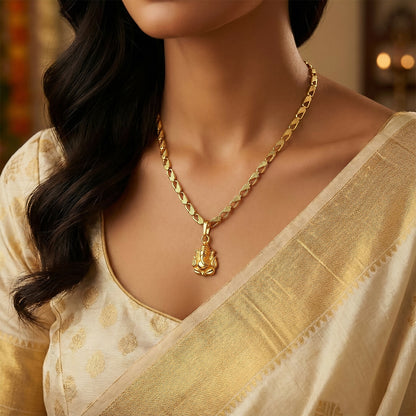Lord Ganesha Pendant with Chain – Symbol of Prosperity Necklace