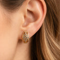 Crystal Cluster Hoop Earrings – Elegant Openwork Gold Finish