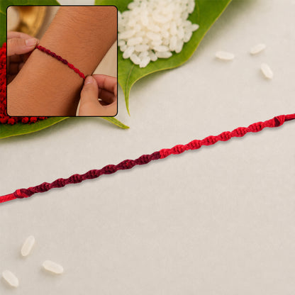 Maroon Twisted Cord Rakhi, Simple and Elegant Beadless Design