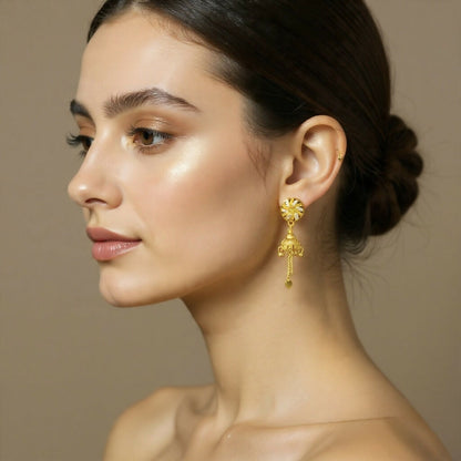 Diamonds Circle Design Earrings