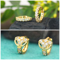Gold Plated CZ Dangler Huggie Hoop Earrings – Sparkling Elegance