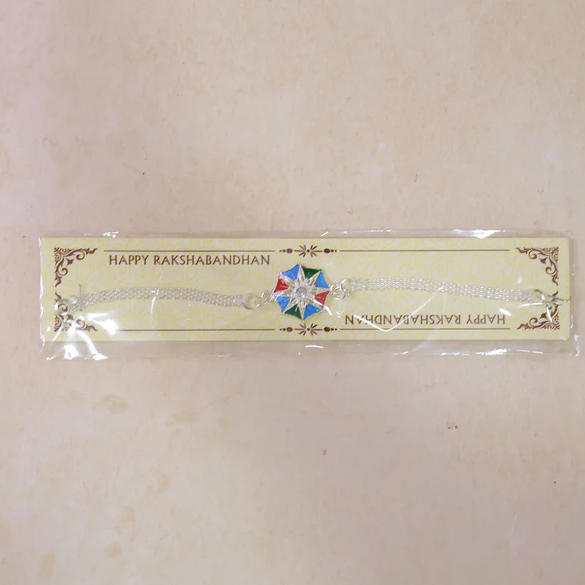 Star Shaped Rakhi Vibrant Central Stone for Raksha Bandhan (5pcs)