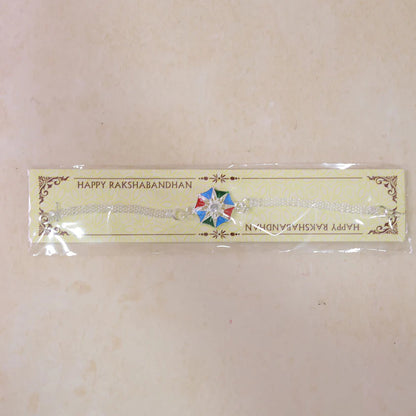 Star Shaped Rakhi Vibrant Central Stone for Raksha Bandhan (5pcs)