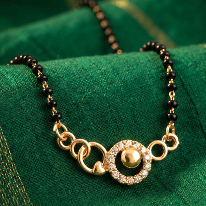 Circular Modern Mangalsutra Necklace with Stylish Charm Design