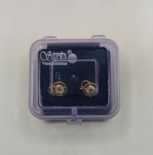 Dainty Diamond & Gold Circle Stud Earrings for Women 7 Girls