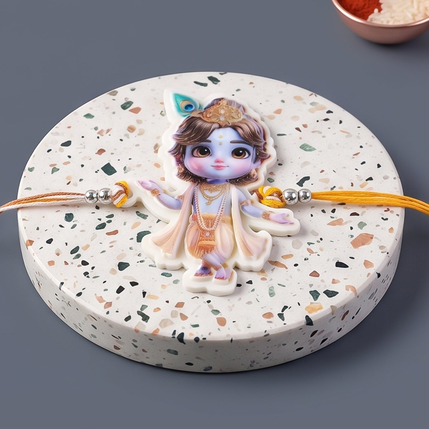 Bal Krishna Rakhi Set with Nut Butterscotch, Pack of 3
