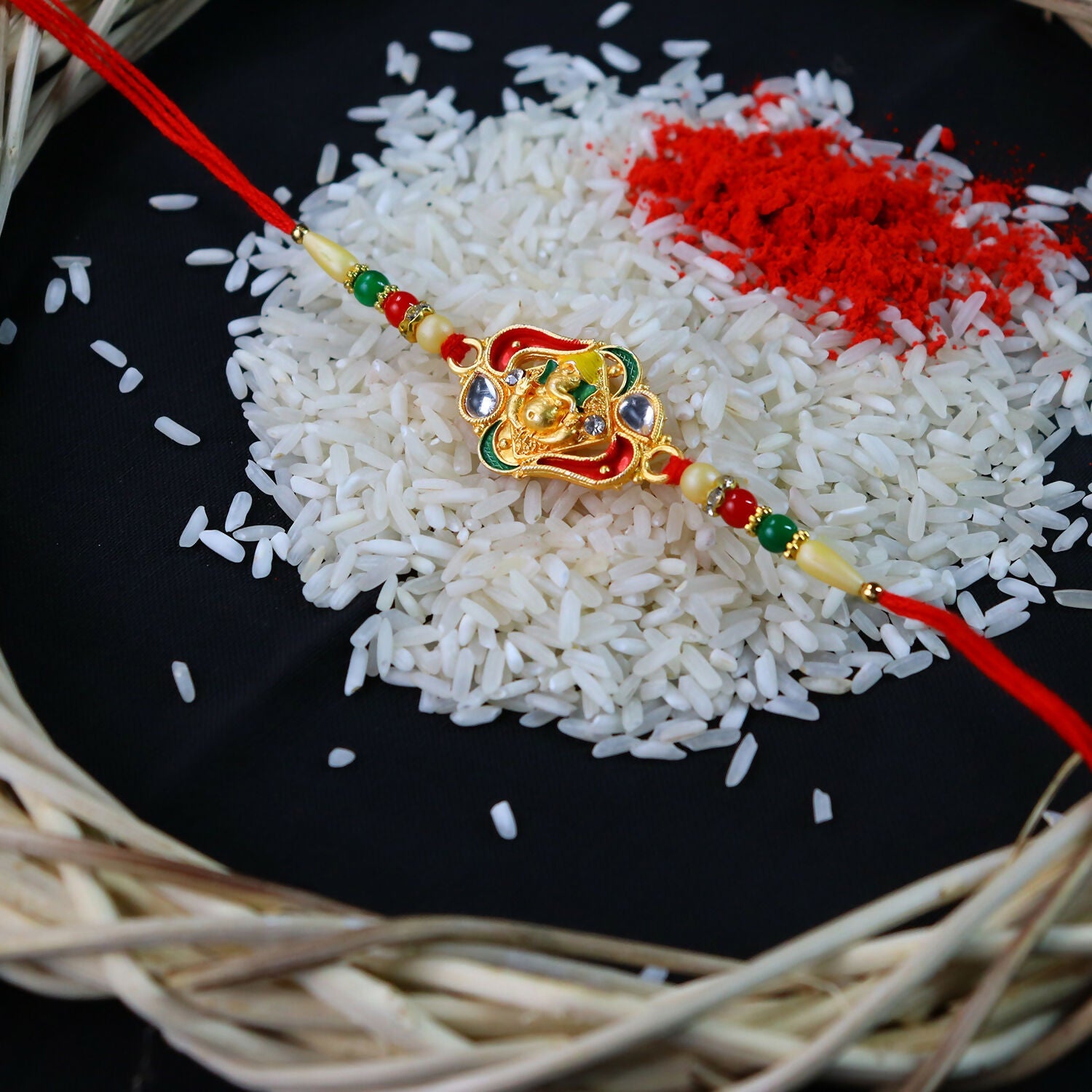 Ganpati Bappa Ki Rakhi Elegant Traditional Raksha Bandhan Gift (10pcs)