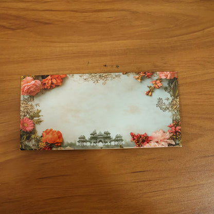 Floral Palace Theme A4 Size Money & Gift Envelope with Scalloped Flap Design – Pack of 10 Pcs