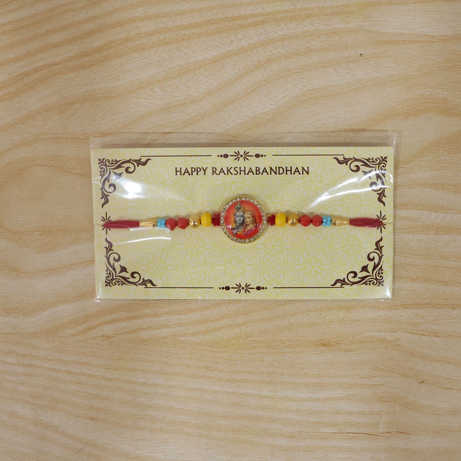 Radha Krishna Stone-Studded Rakhi for Brother Divine Design (10pcs)