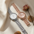 Vintage Style Analog Quartz Wrist Watch with Round Dial and Ornamental Pattern Strap (1Pc, Mix Colour)