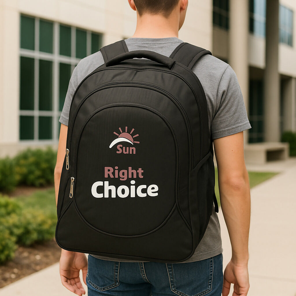 Right Choice Premium Backpack, designed for comfort, durability, and modern appeal. Whether you’re heading to school, work, or a weekend trip,