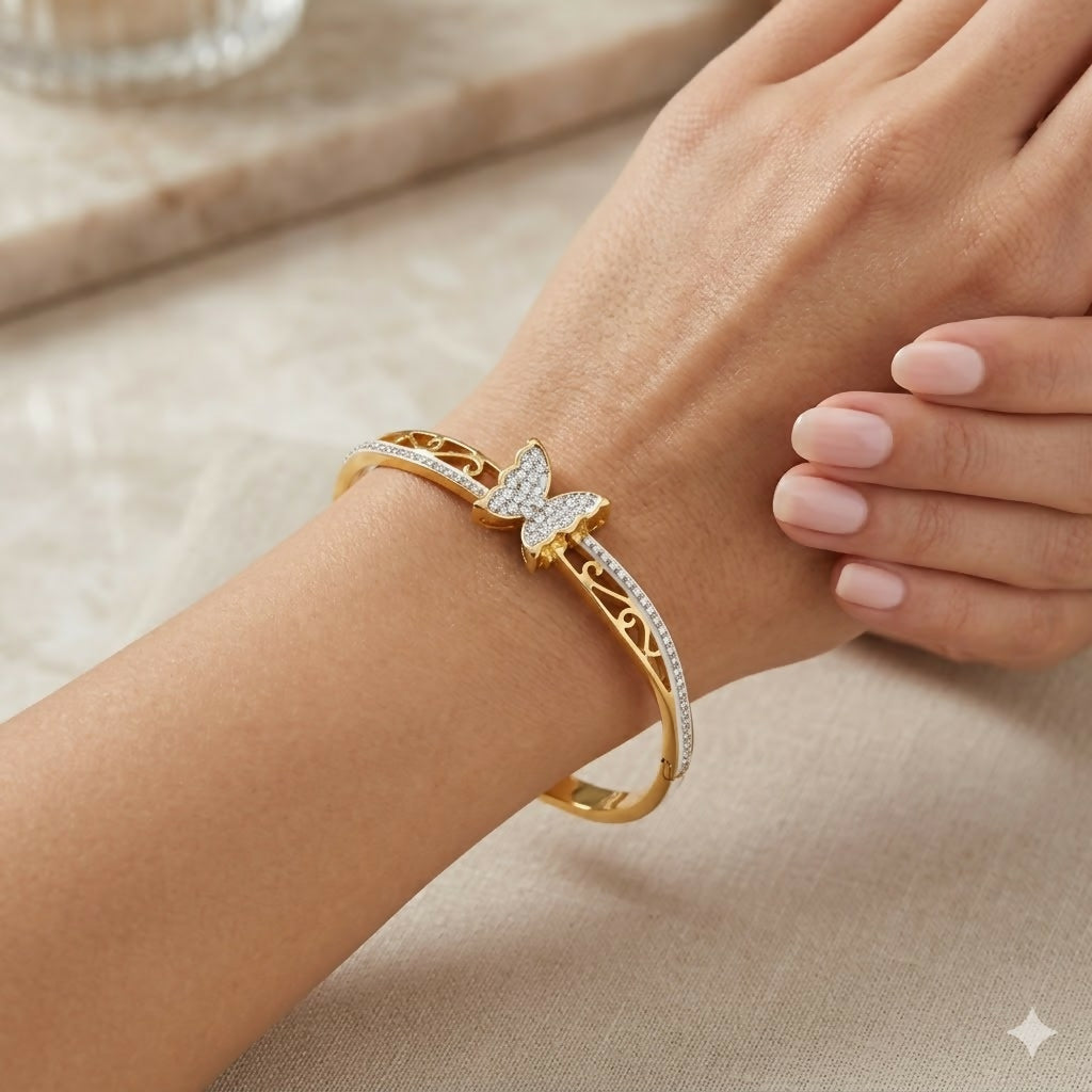 Eternal Bloom bracelet worn on wrist showing linked segments