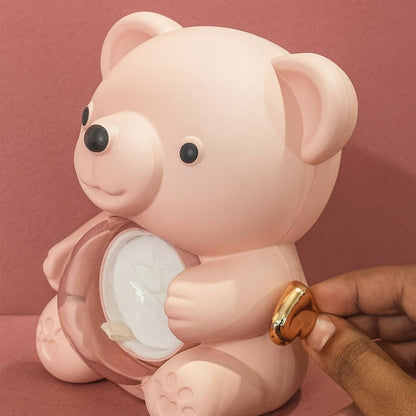 Pink Teddy Bear With Eternal Rose Gift Box | Romantic Love Gift for Her & Couples