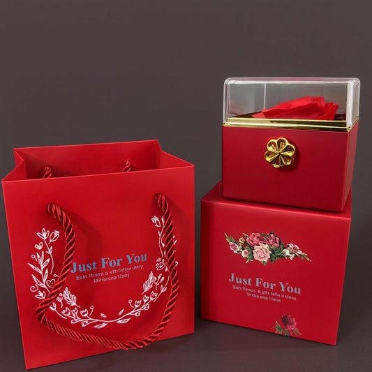 Luxury Rose Gift Box With Gift Bag | Romantic Just For You Surprise Gift Set