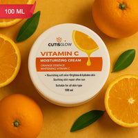 Eyelet Vitamin C Moisturizing Cream – Brightening & Hydrating Cream with Orange Essence for Glowing & Even Skin Tone, Suitable for All Skin Types (100ml)