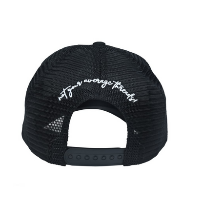 Premium Black Breathable Mesh Cap with Embroidered Vincent Patch Stylish Fashion Adjustable Cap for Men & Women