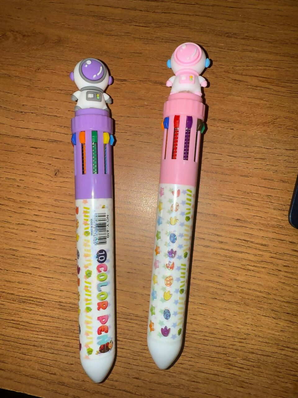 10-in-1 Multicolor Pen for Kids Astronaut Design Pink Purple Color (SET OF 2)